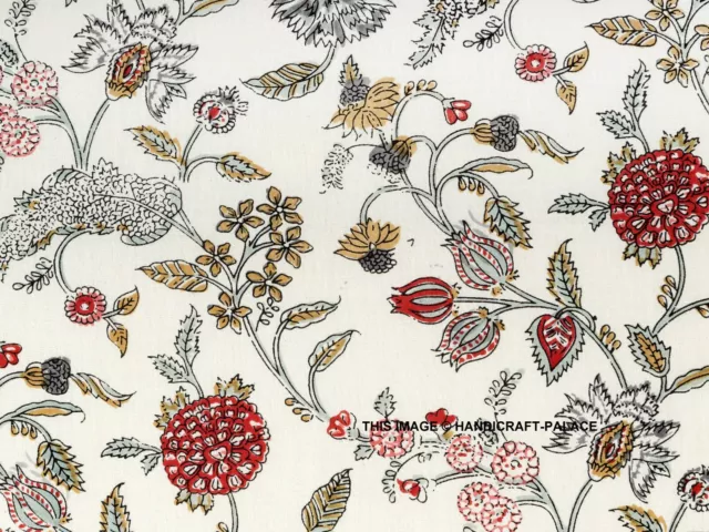 Indien Coton Course Tissu Desseré Artisanat Floral Couture Bloc Imprimé Par