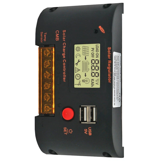 Batería de carga solar digital dual USB regulador fotovoltaico control de luz timing 10A fotovol