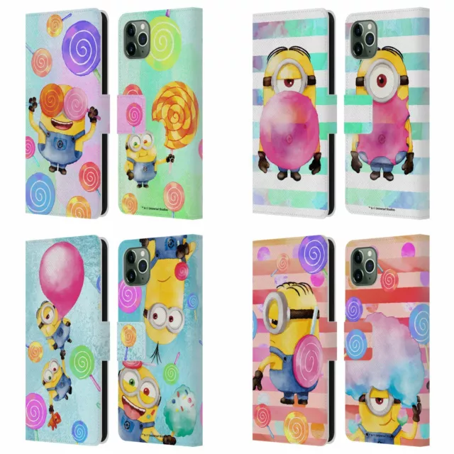 CUSTODIA A LIBRO CATTIVISSIMO ME WATERCOLOUR MINIONS IN PELLE PER APPLE iPHONE