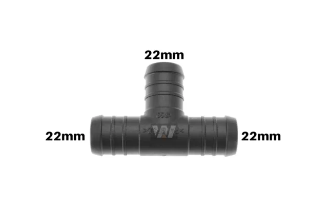 WamSter® T Schlauchverbinder Pipe Connector 22mm Durchmesser