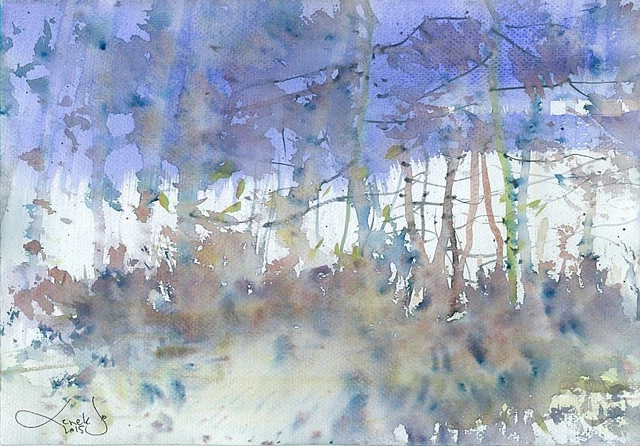 pintura de acuarela aquarelle Imagen original (30x21) cm0209 PL Landschaft