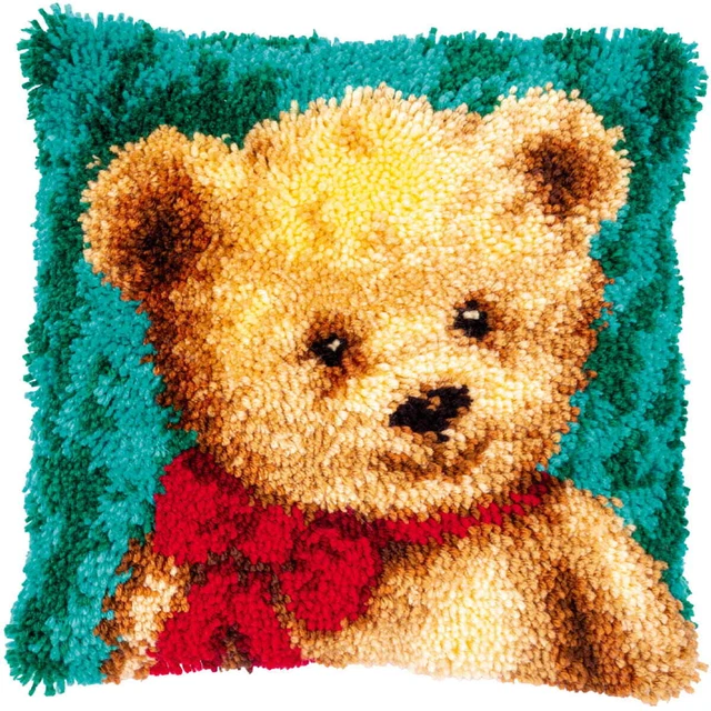 Cojín de andar Vervaco "El pequeño oso", imagen predibujada, 40x40cm