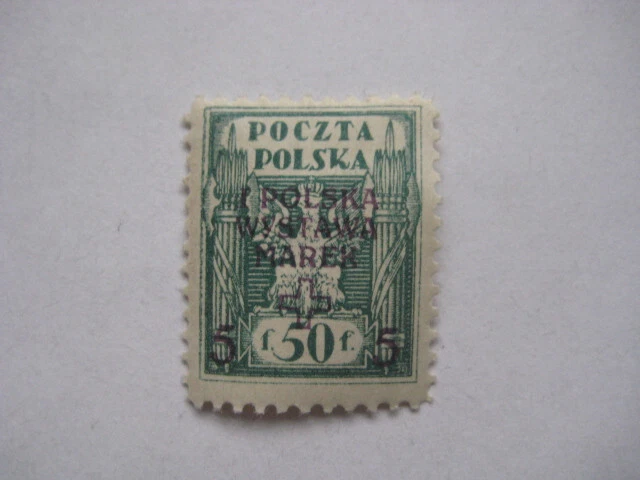 Polen Polska 1919 Mi.Nr. 122  ungebraucht mit Falz Aufdruck Polska Wystawa Marek