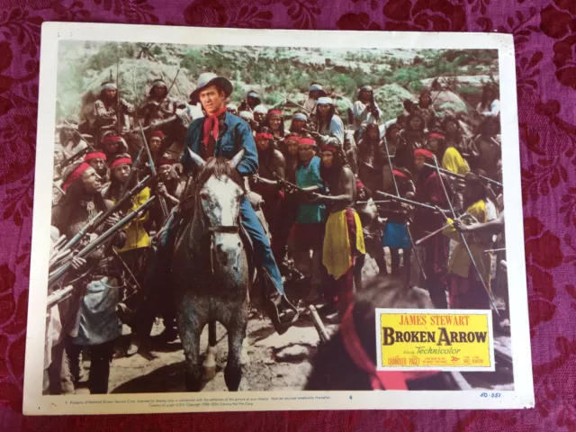 BROKEN ARROW ORIG 1950 Movie LOBBY CARD James Stewart  Western 2