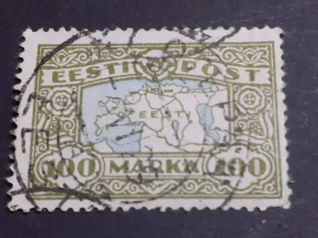 Briefmarken Estland 1923 Mi. Nr.  40 , Landkarte , gut erhalten , selten
