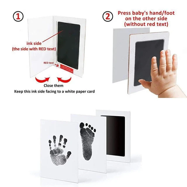 Newborn Footprint Handprint Safe Inkless Gift Foot Hand Print Wipe Kit Gifts DF