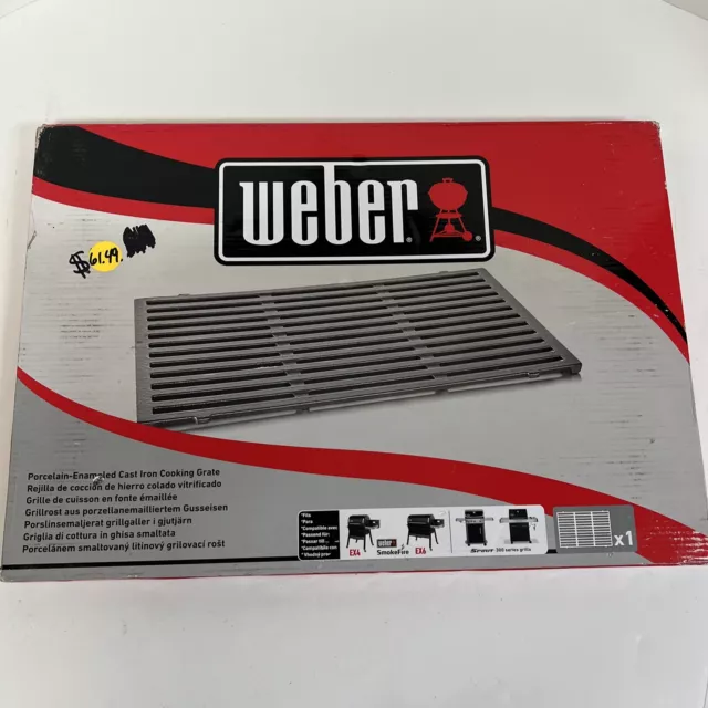 Weber 7011 Porcelain Enamel Cast Iron Cooking Grate for SmokeFire & Spirit