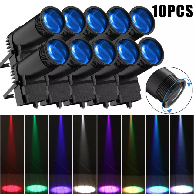 10PCS 30W LED Beam Pinspot Light Party Stage Disco Mirror Ball Club DJ Spotlight