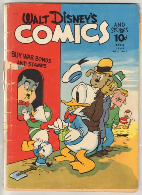 Walt Disneys Comics & Stories #31 (Fair) (1943, Dell) KEY First Barks In Title!