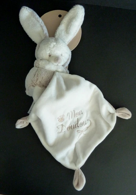 18. MON DOUDOU NICOTOY OURS capuche oreille de lapin beige blanc - 100% NEUF
