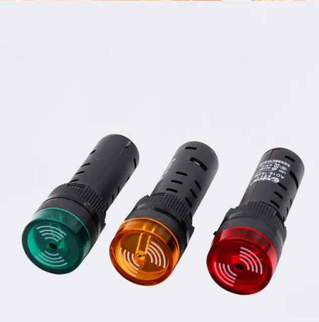 4pcs Flashlight Red LED Active Buzzer Signal Display 16mm AD16-16SM 12V~380V