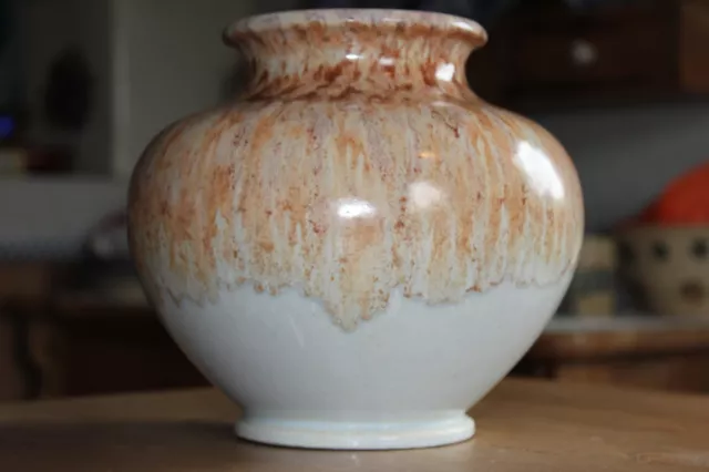 Alte Keramik Vase mit Laufglasur Sörnewitz Meissen German Pottery