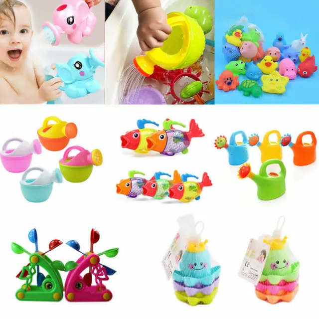 Baby Bath Toys Colorful Animal Bathroom Playing Toy Cartoon Shower Pumping Bathe