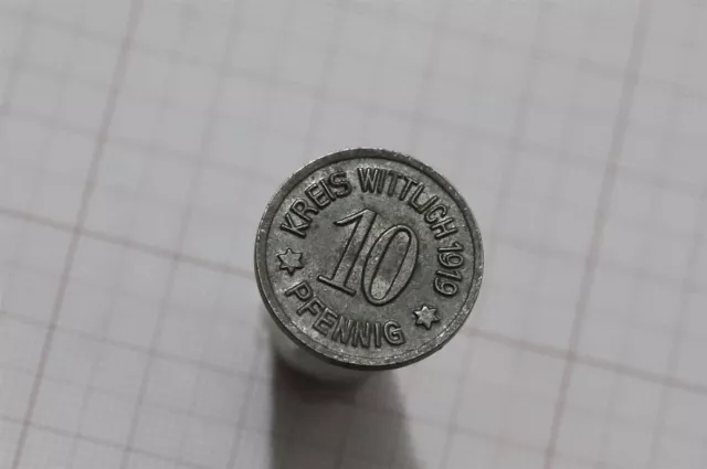 🧭 🇩🇪 Germany War Money Token Wittlich 10 Pfennig 1919 High Grade B62 #48