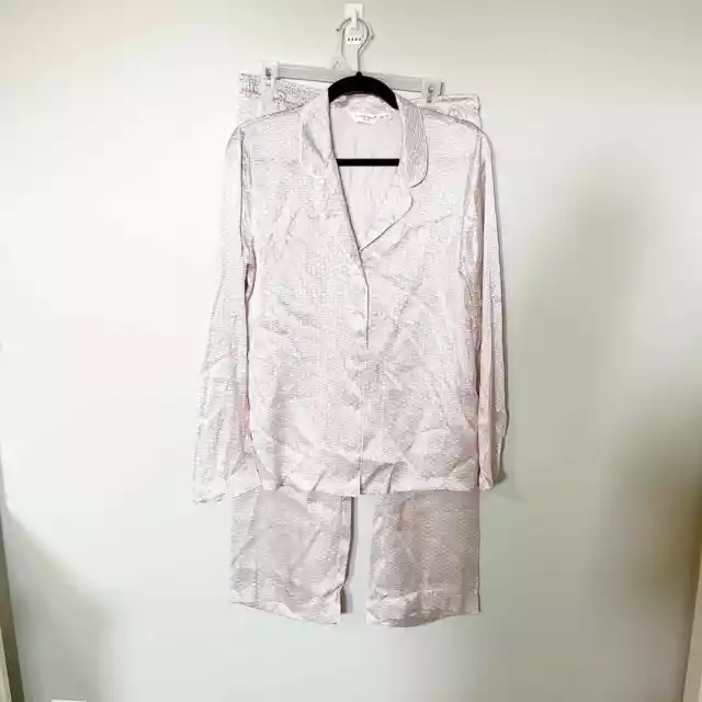 Derek rose London silk pink pattern pajama set women’s medium