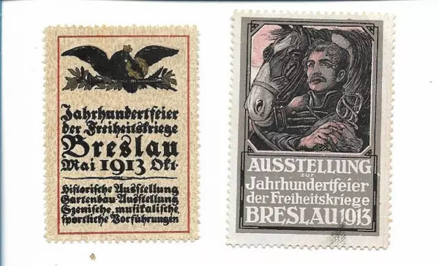 Y20895/ 2 x Reklamemarke Breslau 1913 Jahrhundertfeier   Schlesien
