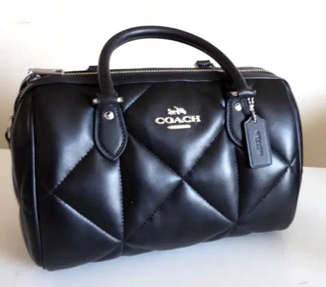 COACH PUFFY QUILTED Leather Satchel / Crossbody Black NWT $498 $259.00 ...