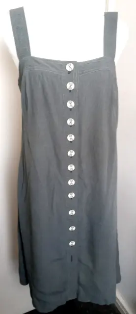 Vilona Moda Dress Grey Bust 38" A Line  Button Front one button missing
