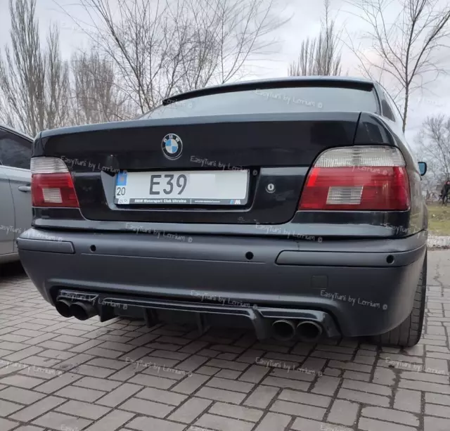 BMW E39 M sport rear diffuser gloss,abs plastic,for sedan and wagon,video  review