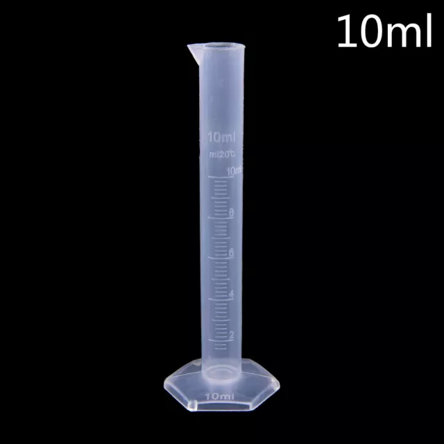 10/25/50/100/250ML Plastic Measuring Cylinder Laboratory Test Graduated Tube F4 3