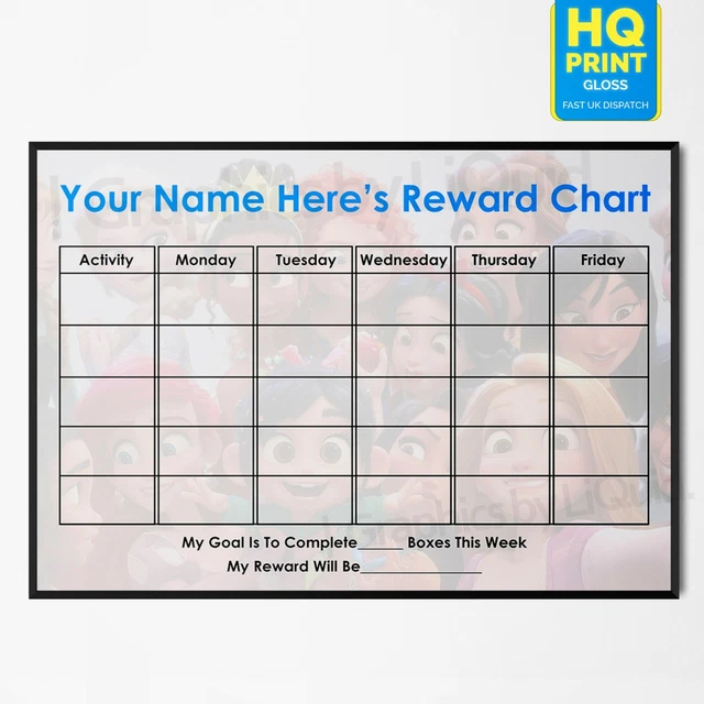 KIDS CHILDRENS REWARD Chart Points System Behavioural chart £3.99 ...