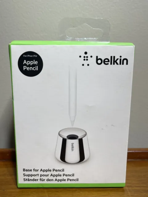 Belkin Apple Pencil Base Stand Holder for Apple Pencil (F8J197BTSLV) - Chrome