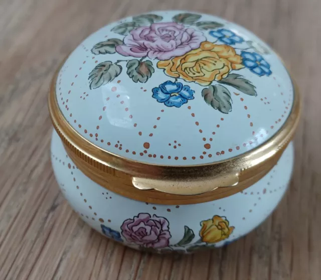 Crummles & Co Enamel Floral Trinket Box VGC