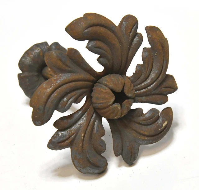 Single Vintage All Metal Flower Design Curtain Tie Back Metal Embellishment #2