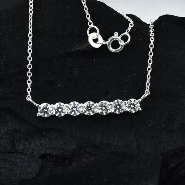 2Ct Round Cut Lab Created Diamond Women's Pendant Necklace 14K White Gold Plated