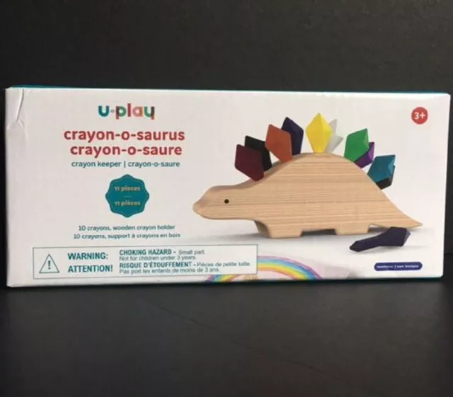 U-Play Crayon-O-Saurus crayon keeper with 10 uniquely shaped crayons - NEW