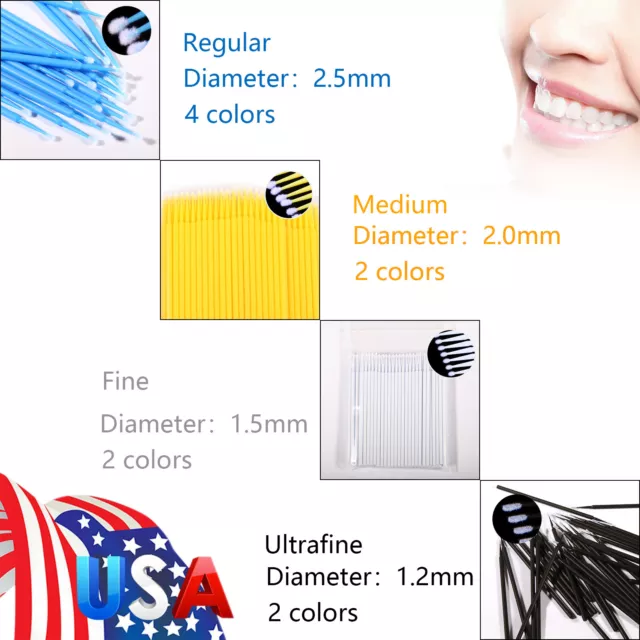 USA Micro Brushes Applicators Microbrush Dental (Regular, Fine, Super Fine) Eye