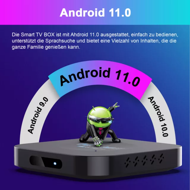 H96Max Smart TV BOX 2+16 GB Android 11.0 Quad Core 5G WIFI rete lettore multimediale 3