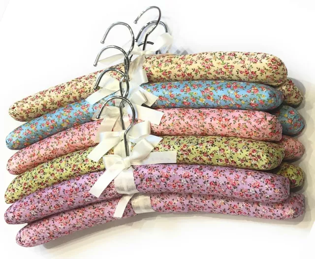 Pk of 10 Beautiful Padded Clothes Hangers, Choice of Materials by Florence Lilly 2