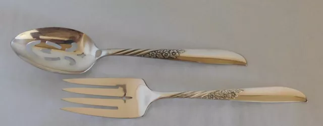 Serving Fork & Spoon - ALWAYS aka WILDWOOD - Wm. A. Rogers / Oneida  (#P221)