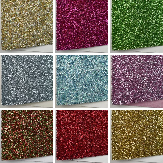 Iridescent Chunky Glitter Fabric A4 Sheets - Premium Quality