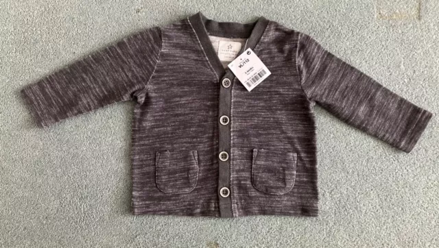 Next boys grey cotton cardigan, age 3-6 months, BNWT