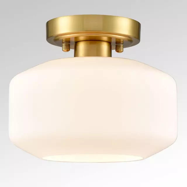 Modern Farmhouse Semi Flush Mount Ceiling Light Gold Hallway Light Fixture Ceili