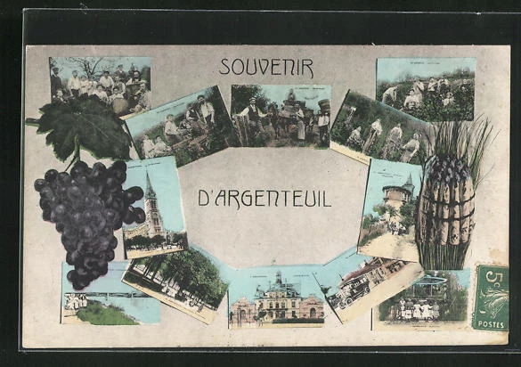 CPA Argenteuil, La Ville, L´Église, les habitants 1910