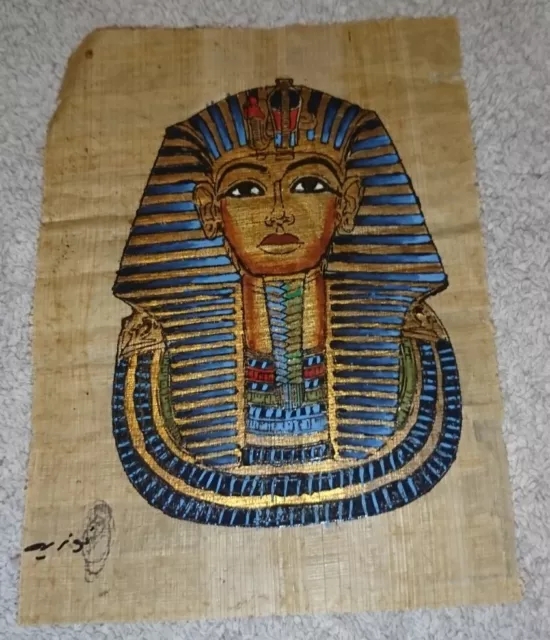 Papyrus Bild gerahmt handbemalt echt 100% Handarbeit Ägypten