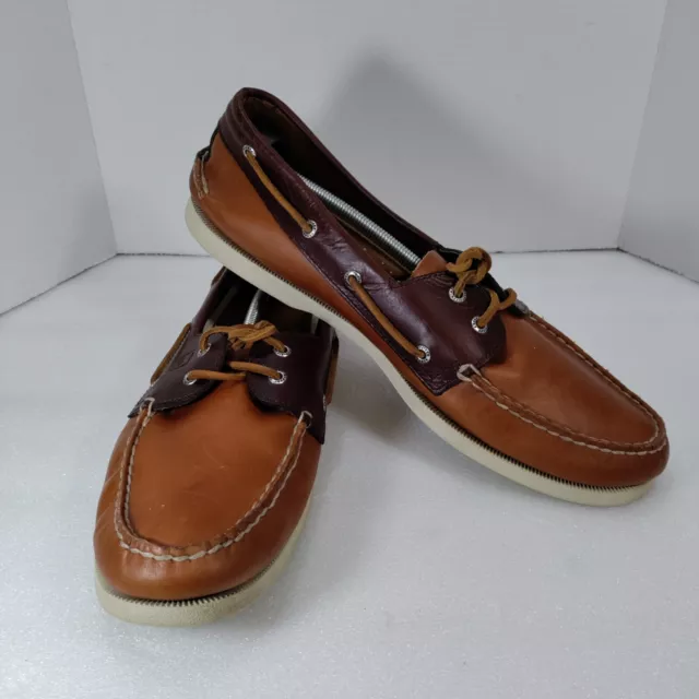 Sperry Top-Sider Men's A/O 2-Eye Sarape Brown Boat Shoe 14M STS10586