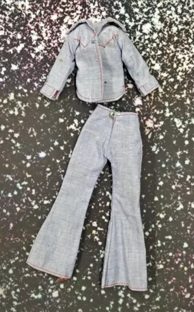 Vintage Fashion doll MEGO 11" Clone Denim Jacket & Jeans 1970s Mego Label