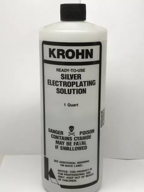 Krohn Silver Plating Solution With SS Anode Electro Plating Made in USA 