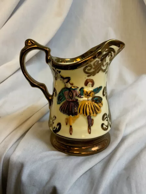 VINTAGE WADE  ENGLAND festival PITCHER /CREAMER small luster dancing couple 3