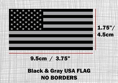 50PCS American Black & Gray Reverse Flag Sticker USA Gloss Waterproof UV Resist
