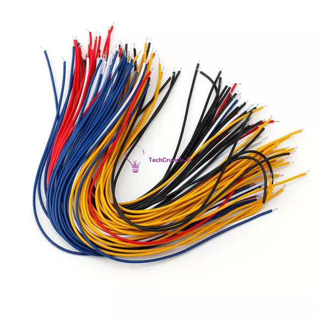 100Pcs 20CM Color Flexible Two Ends Tin-plated Breadboard Jumper Cable Wires FR