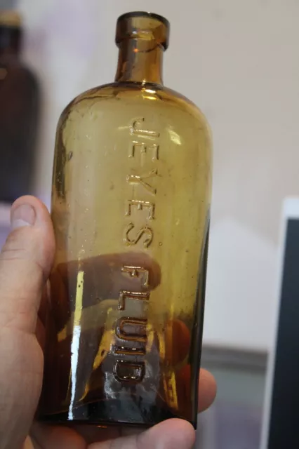 Antique, 7 3/4'' Amber, JEYES FLUID, Poison/Chemical  Bottle Item#A-5662