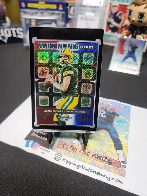 2022 Contenders Optic Winning Ticket Red White Blue Prizm Aaron Rodgers /13 SSP