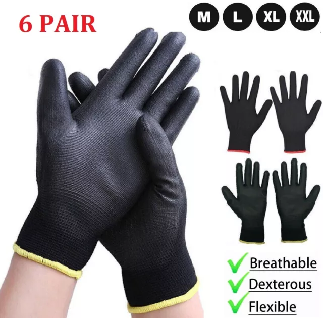 PU Coated Work Gloves Safety Grip Non-slip General Purpose Mechanic Hand Protect