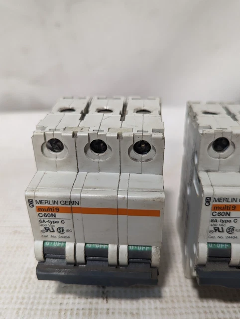 Merlin Gerin 24464 Circuit Breaker Multi 9 C60N, 6A 480VAC