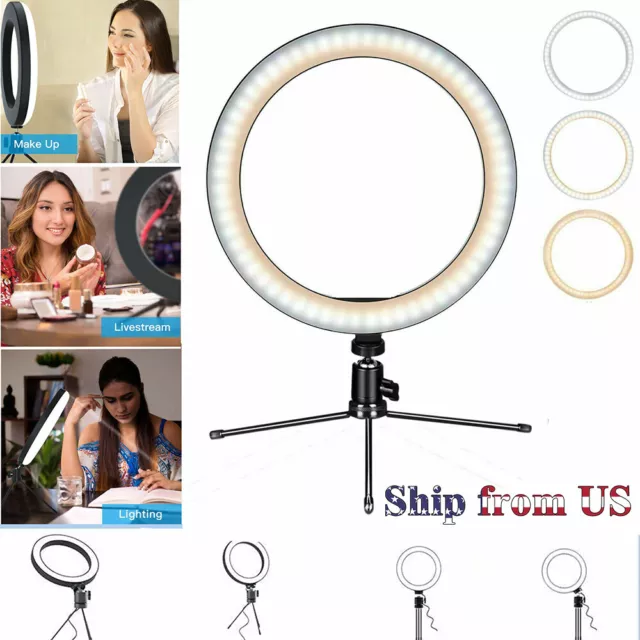 Mini anillo de luz LED regulable de 6" con trípode para transmisión de video maquillaje en vivo selfie USB